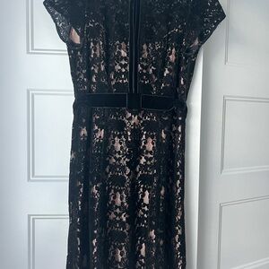 Nanette Lepore Black Lace Midi Dress